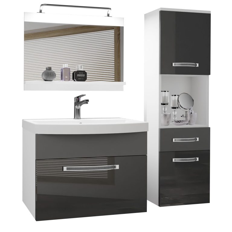 Zestaw mebli łazienkowych Glamour 53 GLA PM 3/0/W/SSR/0/MB/PP