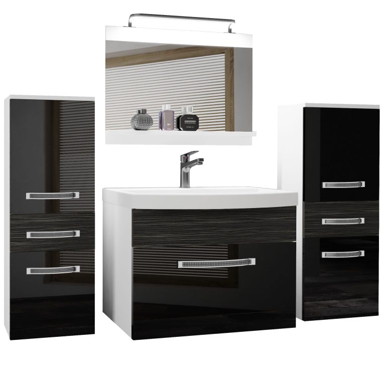 Zestaw mebli łazienkowych Glamour 75 GLA PM 4/0/W/BHK/0/MB/PP