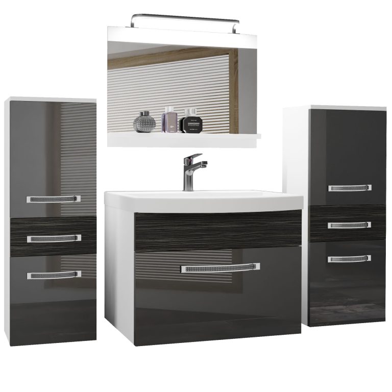 Zestaw mebli łazienkowych Glamour 71 GLA PM 4/0/W/SHK/0/MB/PP