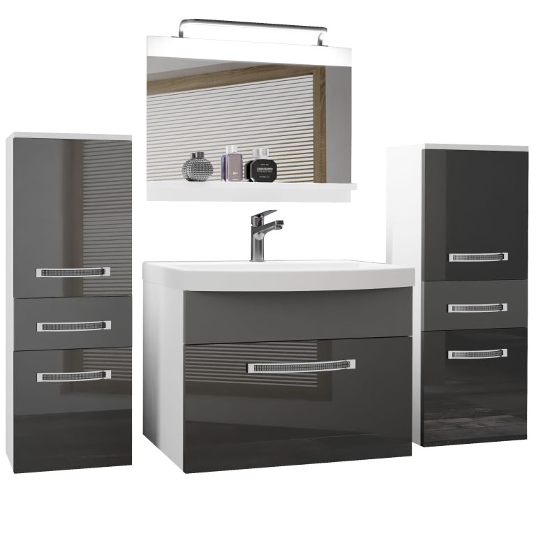 Zestaw mebli łazienkowych Glamour 72 GLA PM 4/0/W/SSR/0/MB/PP