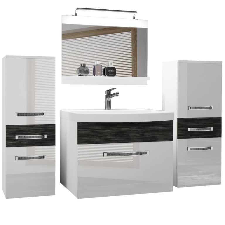 Zestaw mebli łazienkowych Glamour 73 GLA PM 4/0/W/WHK/0/MB/PP