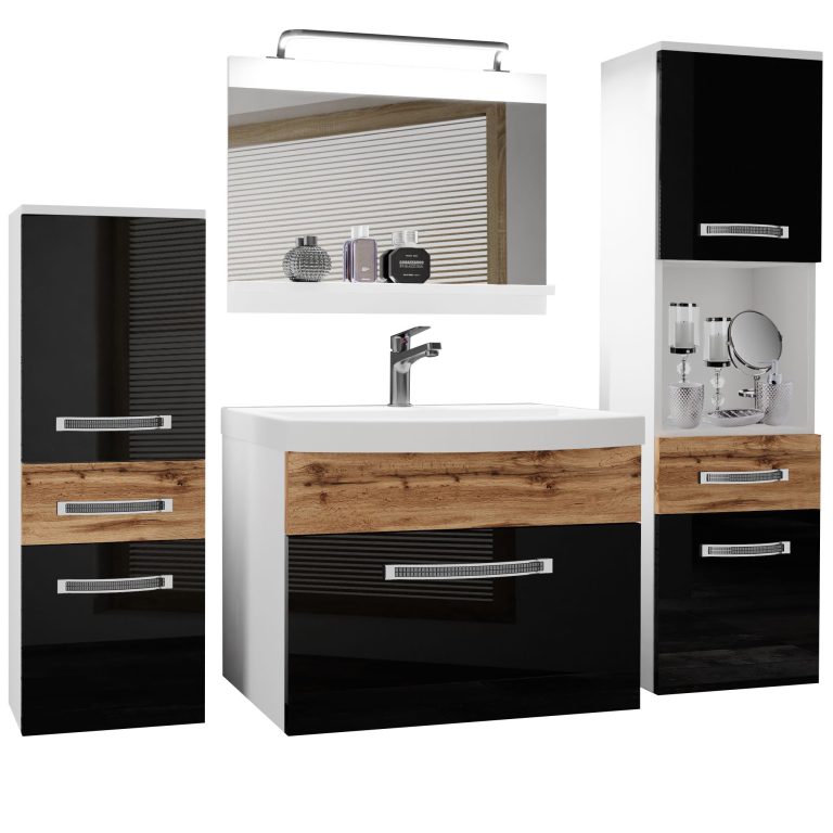 Zestaw mebli łazienkowych Glamour 95 GLA PM 5/0/W/BDW/0/MB/PP