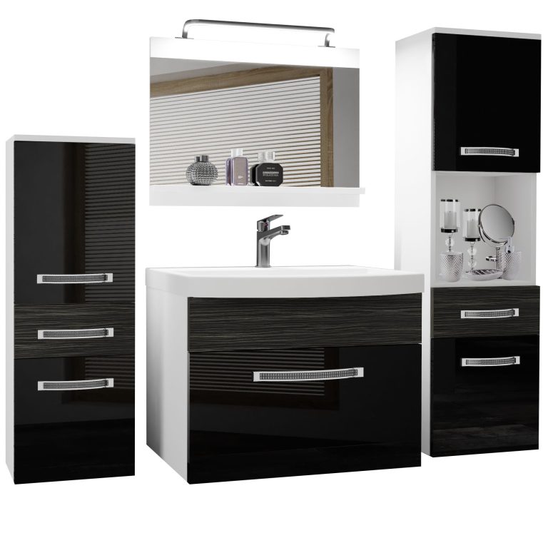 Zestaw mebli łazienkowych Glamour 94 GLA PM 5/0/W/BHK/0/MB/PP