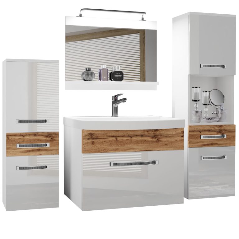 Zestaw mebli łazienkowych Glamour 93 GLA PM 5/0/W/WDW/0/MB/PP