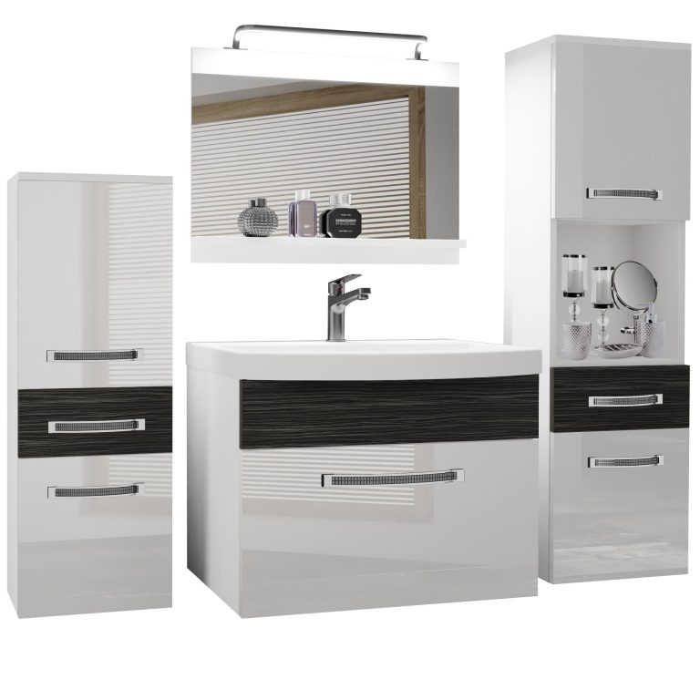 Zestaw mebli łazienkowych Glamour 92 GLA PM 5/0/W/WHK/0/MB/PP