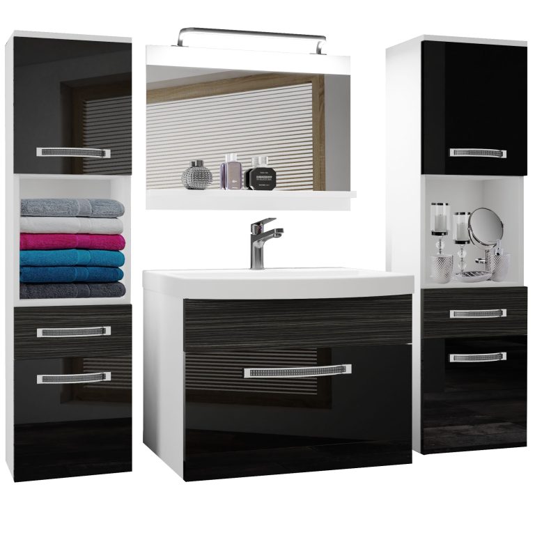 Zestaw mebli łazienkowych Glamour 113 GLA PM 6/0/W/BHK/0/MB/PP