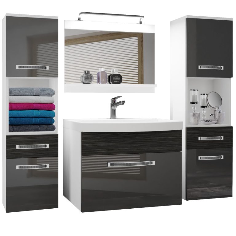 Zestaw mebli łazienkowych Glamour 109 GLA PM 6/0/W/SHK/0/MB/PP