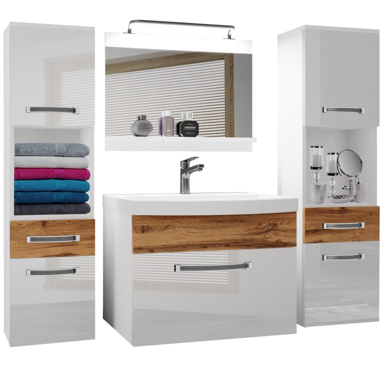 Zestaw mebli łazienkowych Glamour 112 GLA PM 6/0/W/WDW/0/MB/PP