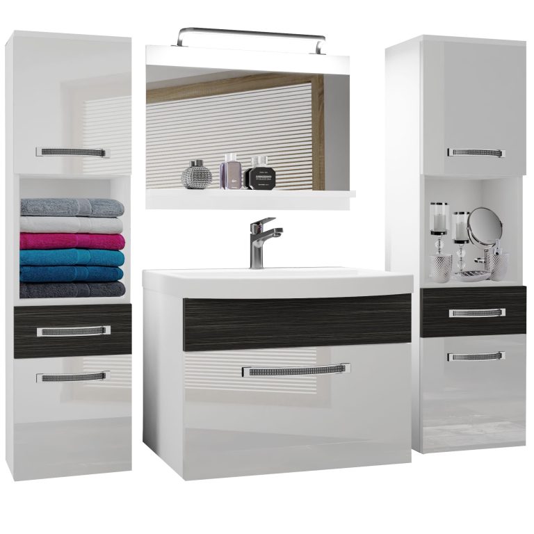 Zestaw mebli łazienkowych Glamour 111 GLA PM 6/0/W/WHK/0/MB/PP