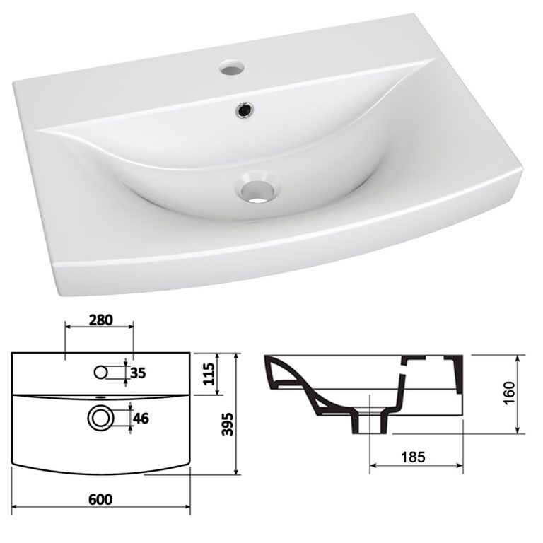 Zestaw mebli łazienkowych Glamour 112 GLA PM 6/0/W/WDW/0/MB/PP