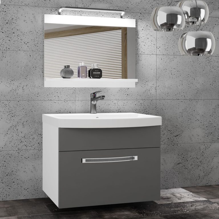 Zestaw mebli łazienkowych Glamour 3 GLA M 1/0/W/SR/0/MB/PP