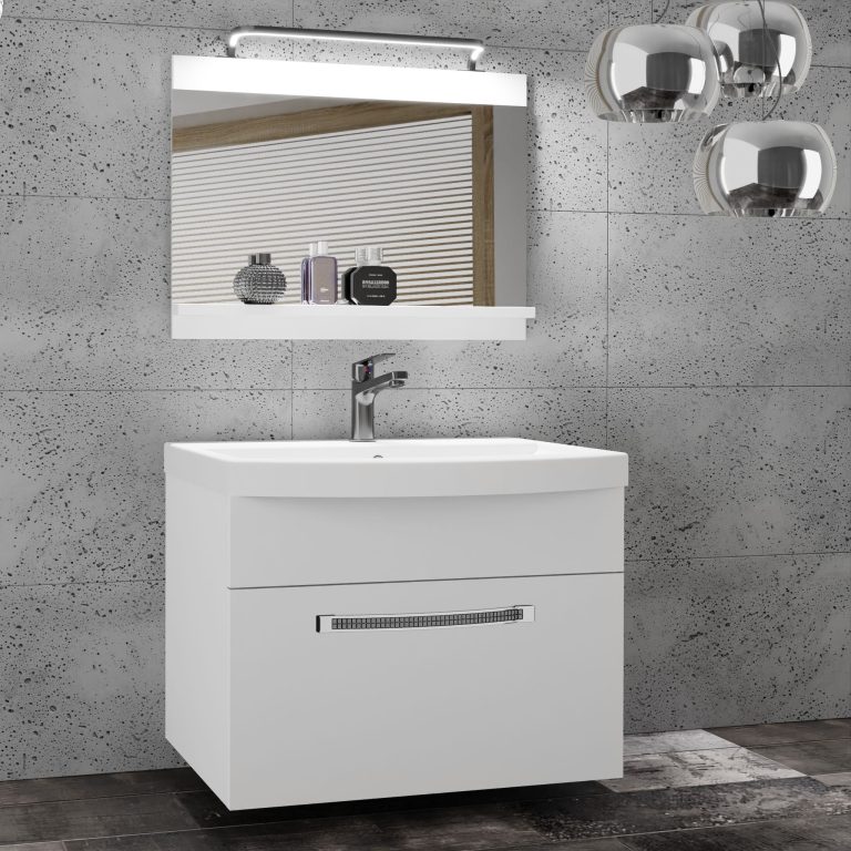 Zestaw mebli łazienkowych Glamour 1 GLA M 1/0/W/W/0/MB/PP