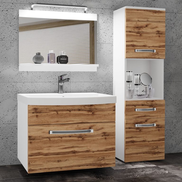 Zestaw mebli łazienkowych Glamour 42 GLA M 3/0/W/DW/0/MB/PP