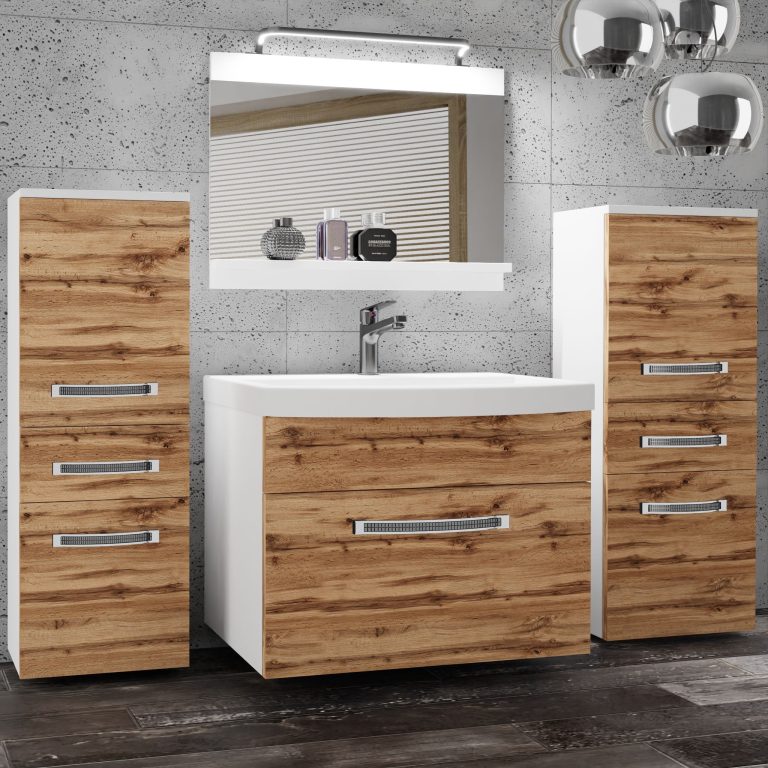 Zestaw mebli łazienkowych Glamour 61 GLA M 4/0/W/DW/0/MB/PP