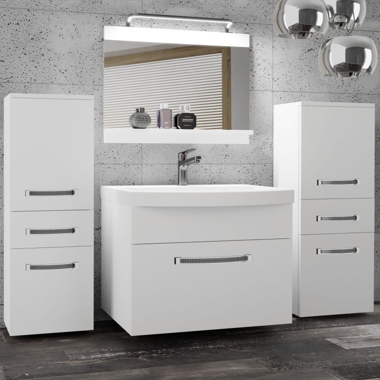 Zestaw mebli łazienkowych Glamour 58 GLA M 4/0/W/W/0/MB/PP