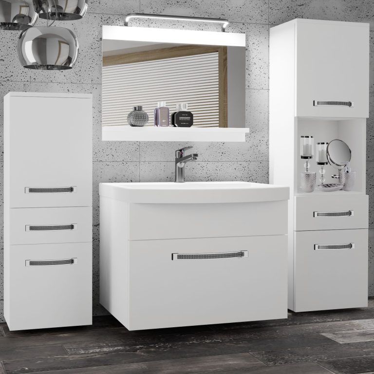 Zestaw mebli łazienkowych Glamour 77 GLA M 5/0/W/W/0/MB/PP