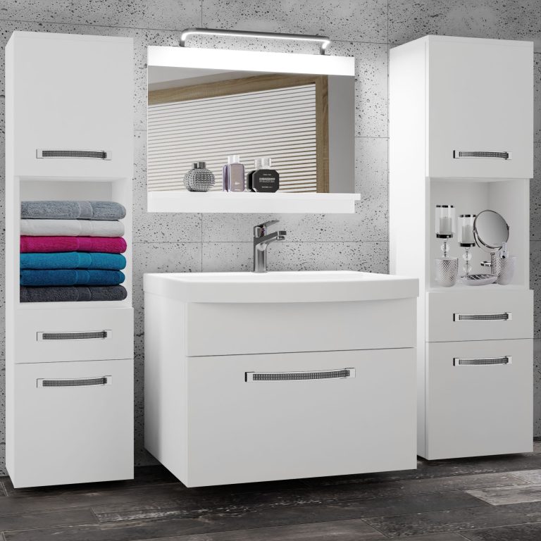 Zestaw mebli łazienkowych Glamour 96 GLA M 6/0/W/W/0/MB/PP