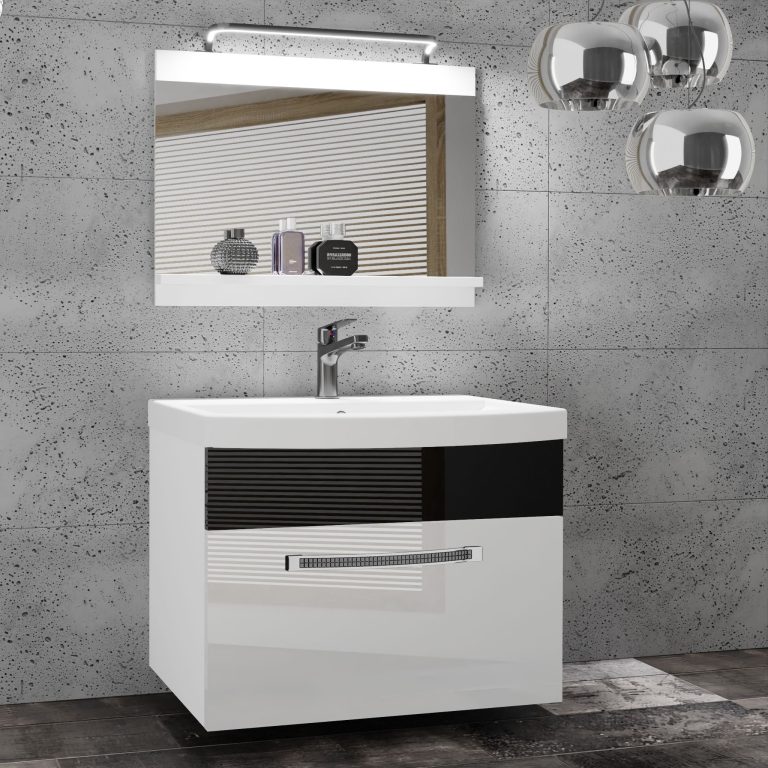 Zestaw mebli łazienkowych Glamour 8 GLA P 1/0/W/WB/0/MB/PP