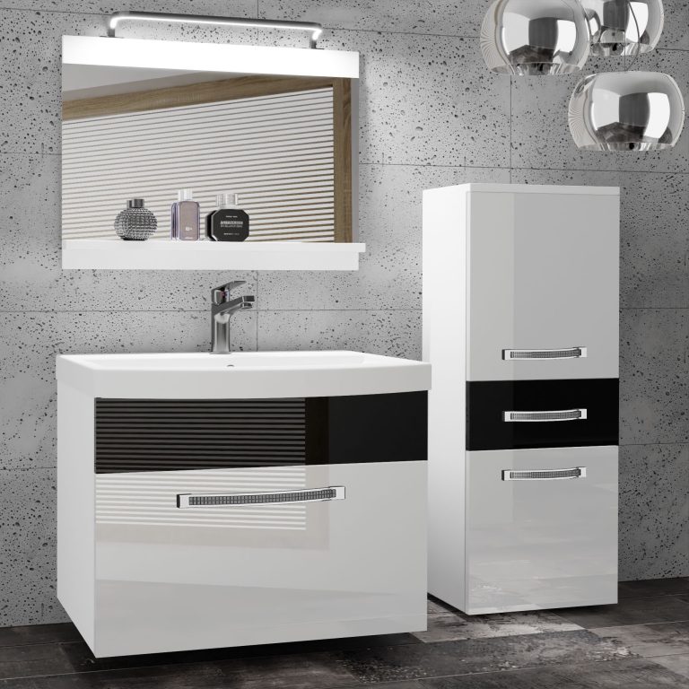 Zestaw mebli łazienkowych Glamour 27 GLA P 2/0/W/WB/0/MB/PP
