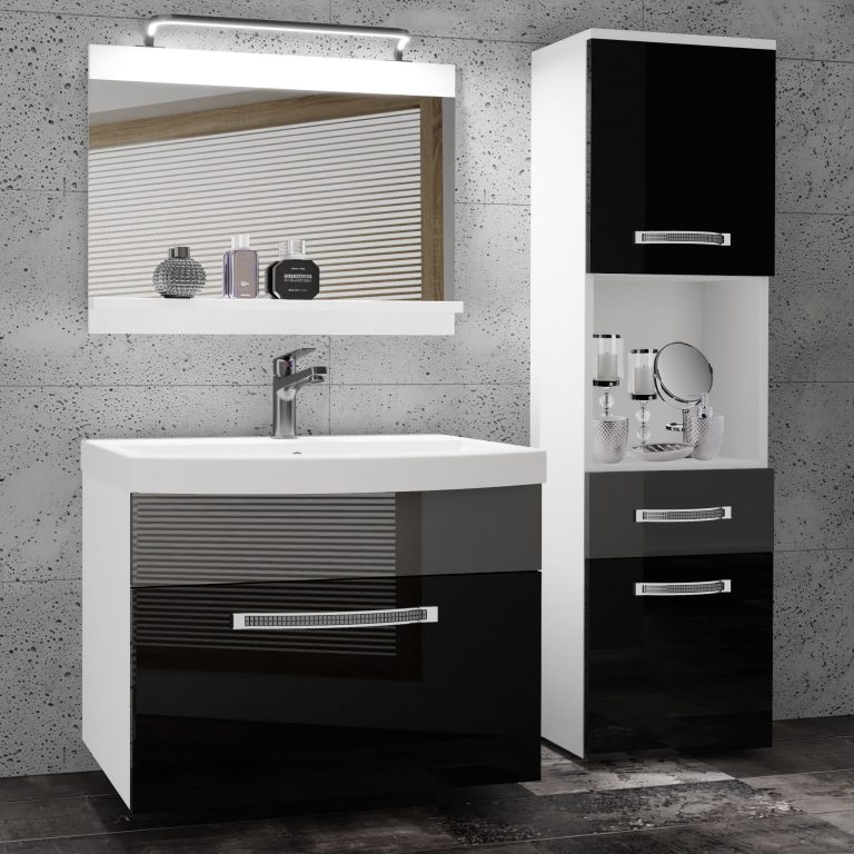Zestaw mebli łazienkowych Glamour 49 GLA P 3/0/W/BS/0/MB/PP