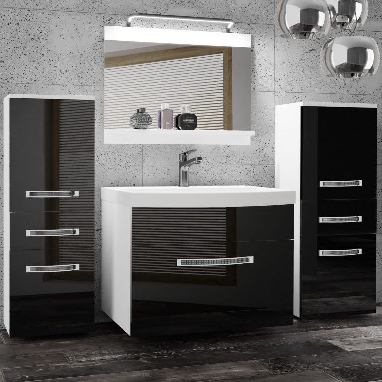 Zestaw mebli łazienkowych Glamour 63 GLA P 4/0/W/B/0/MB/PP