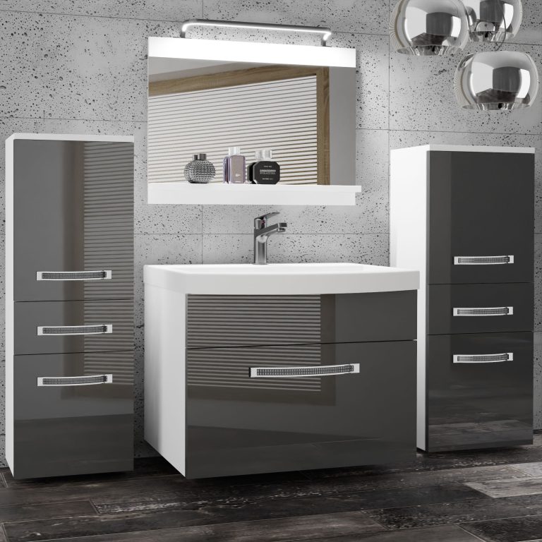 Zestaw mebli łazienkowych Glamour 64 GLA P 4/0/W/S/0/MB/PP