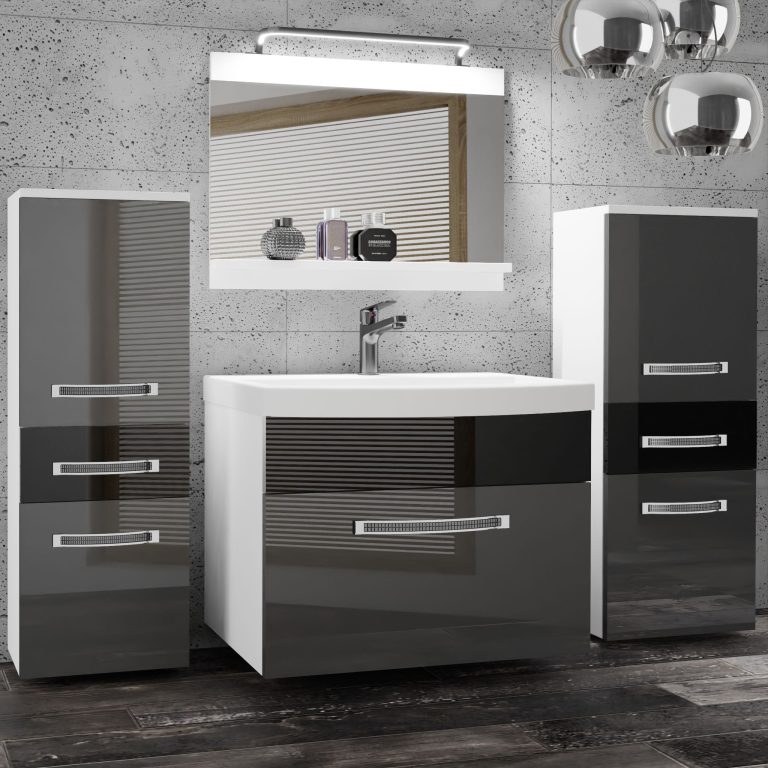 Zestaw mebli łazienkowych Glamour 69 GLA P 4/0/W/SB/0/MB/PP