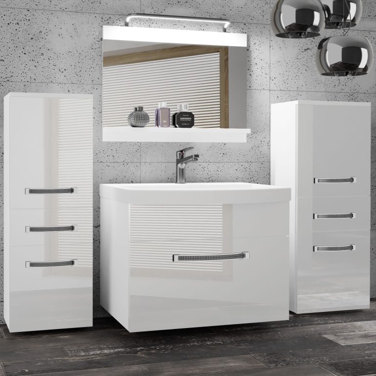 Zestaw mebli łazienkowych Glamour 62 GLA P 4/0/W/W/0/MB/PP