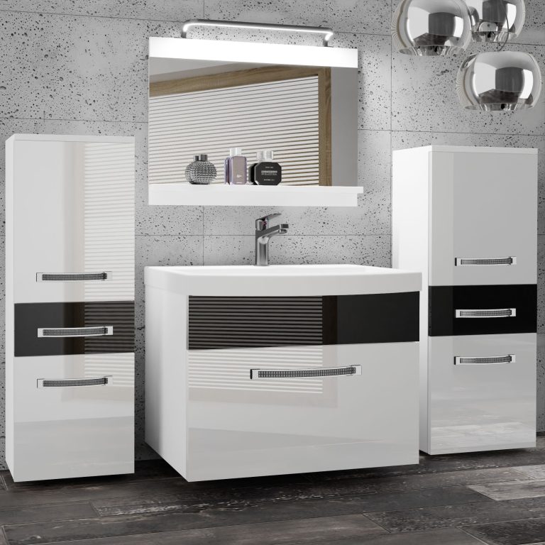 Zestaw mebli łazienkowych Glamour 65 GLA P 4/0/W/WB/0/MB/PP