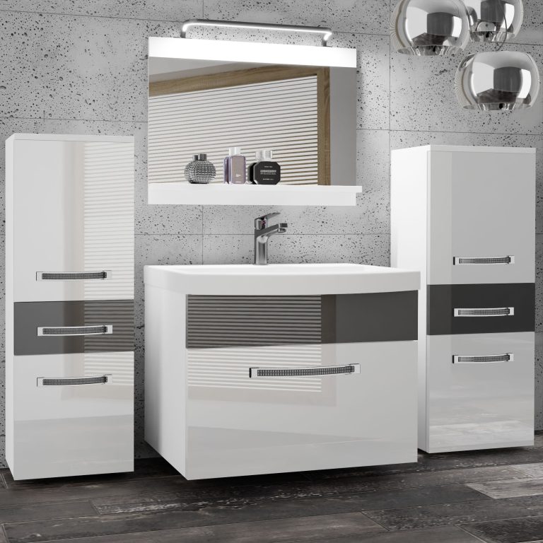 Zestaw mebli łazienkowych Glamour 66 GLA P 4/0/W/WS/0/MB/PP
