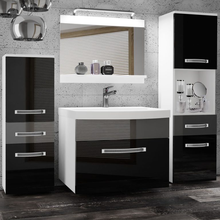 Zestaw mebli łazienkowych Glamour 87 GLA P 5/0/W/BS/0/MB/PP