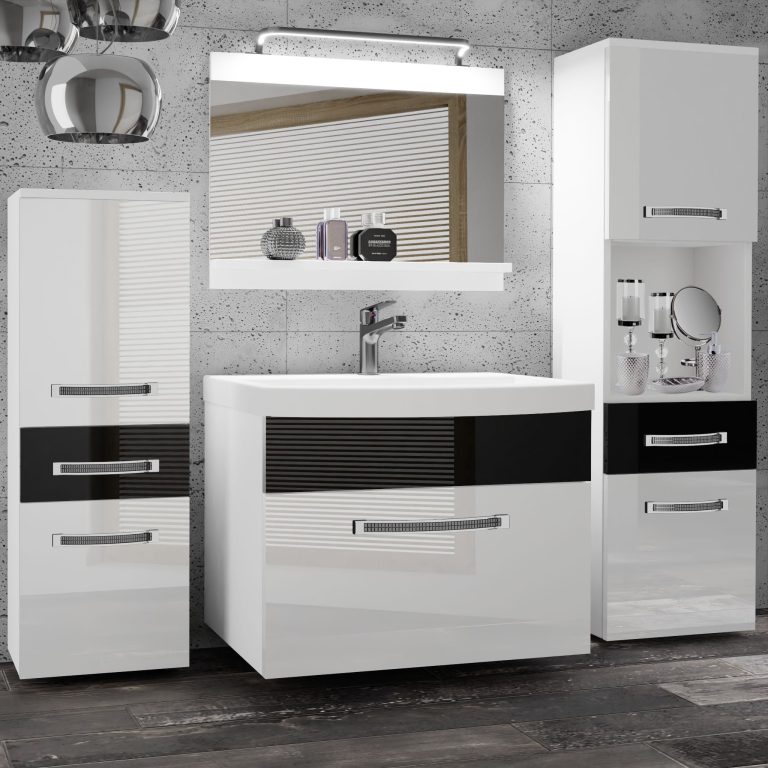 Zestaw mebli łazienkowych Glamour 84 GLA P 5/0/W/WB/0/MB/PP
