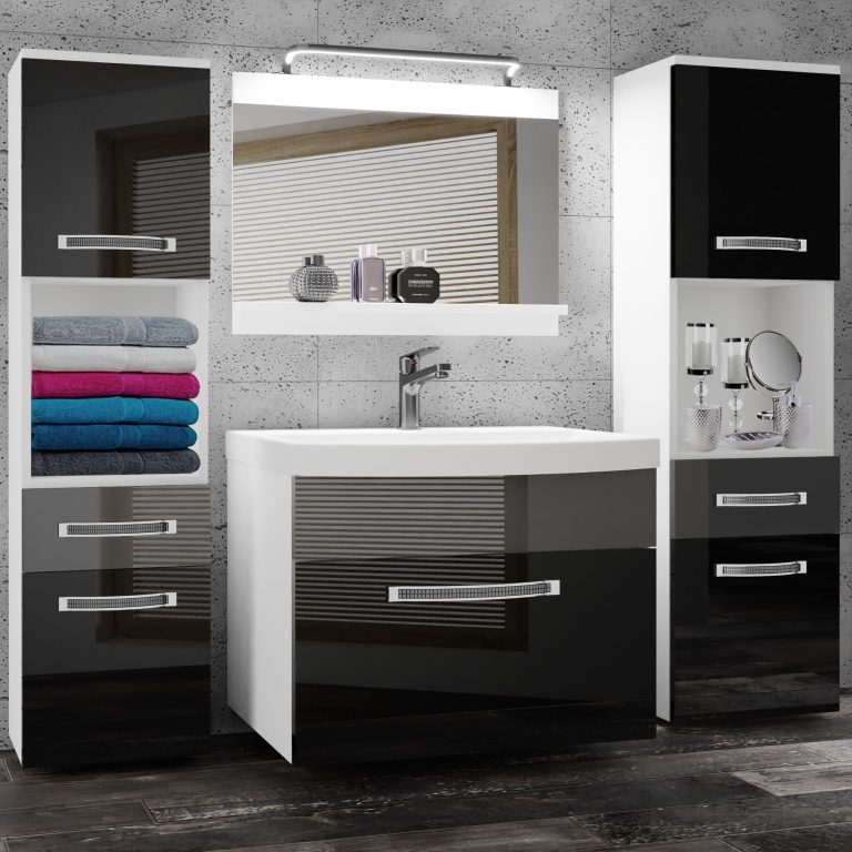Zestaw mebli łazienkowych Glamour 106 GLA P 6/0/W/BS/0/MB/PP