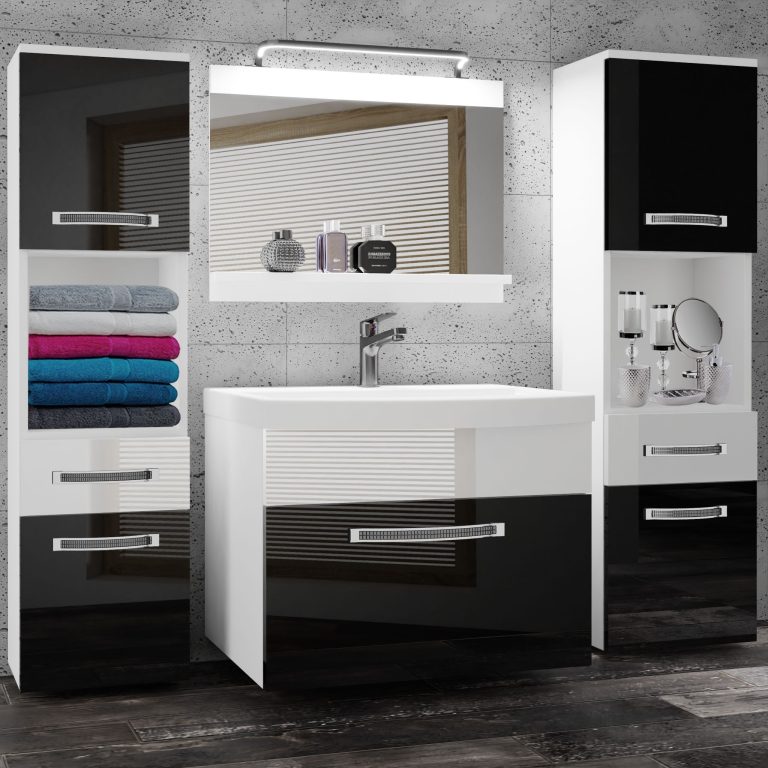 Zestaw mebli łazienkowych Glamour 105 GLA P 6/0/W/BW/0/MB/PP
