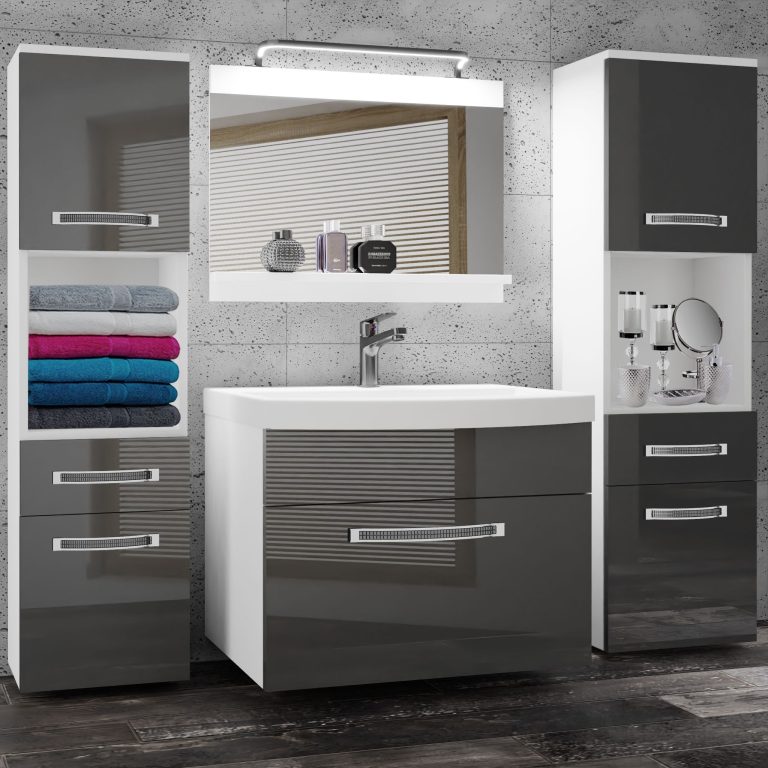 Zestaw mebli łazienkowych Glamour 102 GLA P 6/0/W/S/0/MB/PP