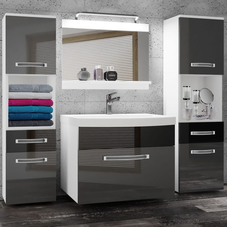 Zestaw mebli łazienkowych Glamour 107 GLA P 6/0/W/SB/0/MB/PP