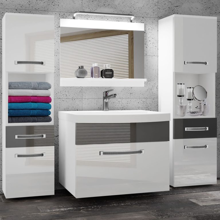 Zestaw mebli łazienkowych Glamour 104 GLA P 6/0/W/WS/0/MB/PP