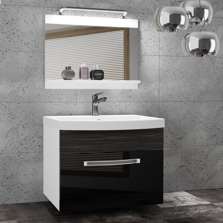 Zestaw mebli łazienkowych Glamour 18 GLA PM 1/0/W/BHK/0/MB/PP