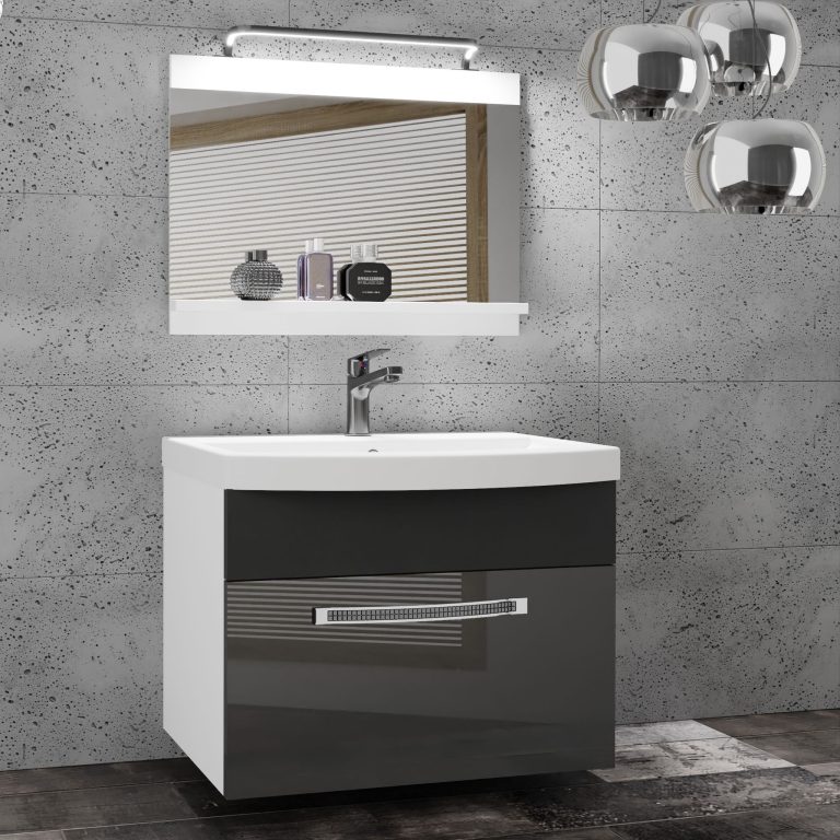 Zestaw mebli łazienkowych Glamour 13 GLA PM 1/0/W/SB/0/MB/PP