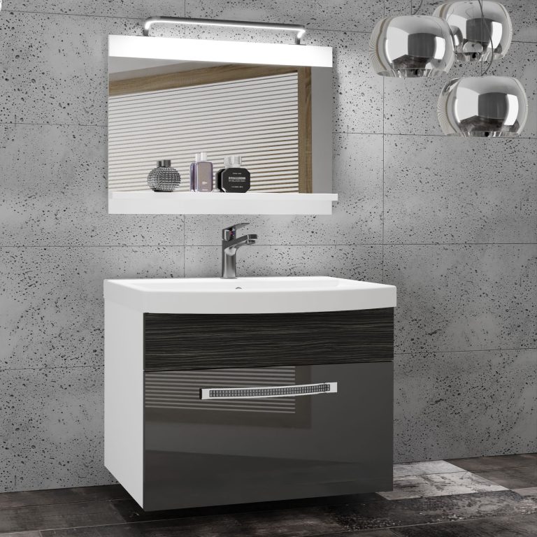 Zestaw mebli łazienkowych Glamour 14 GLA PM 1/0/W/SHK/0/MB/PP