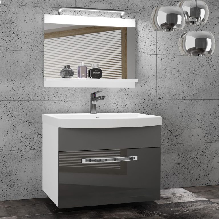 Zestaw mebli łazienkowych Glamour 15 GLA PM 1/0/W/SSR/0/MB/PP