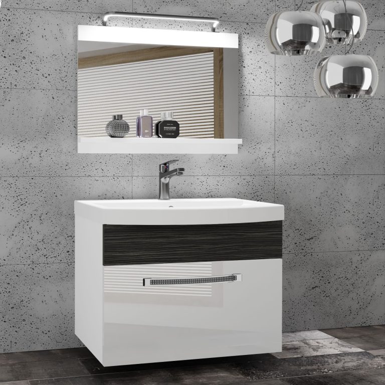 Zestaw mebli łazienkowych Glamour 16 GLA PM 1/0/W/WHK/0/MB/PP