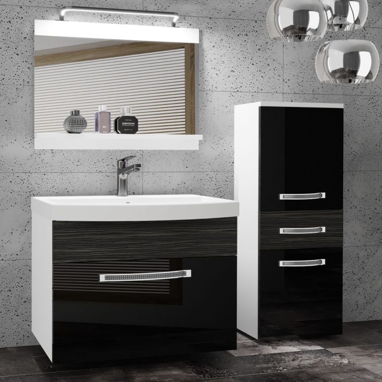 Zestaw mebli łazienkowych Glamour 37 GLA PM 2/0/W/BHK/0/MB/PP