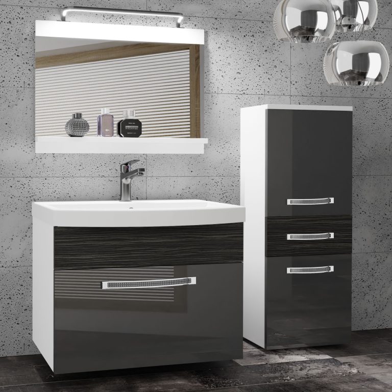 Zestaw mebli łazienkowych Glamour 33 GLA PM 2/0/W/SHK/0/MB/PP