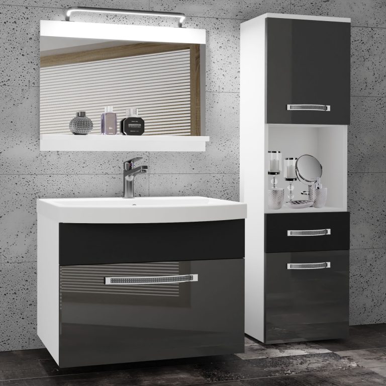 Zestaw mebli łazienkowych Glamour 51 GLA PM 3/0/W/SB/0/MB/PP