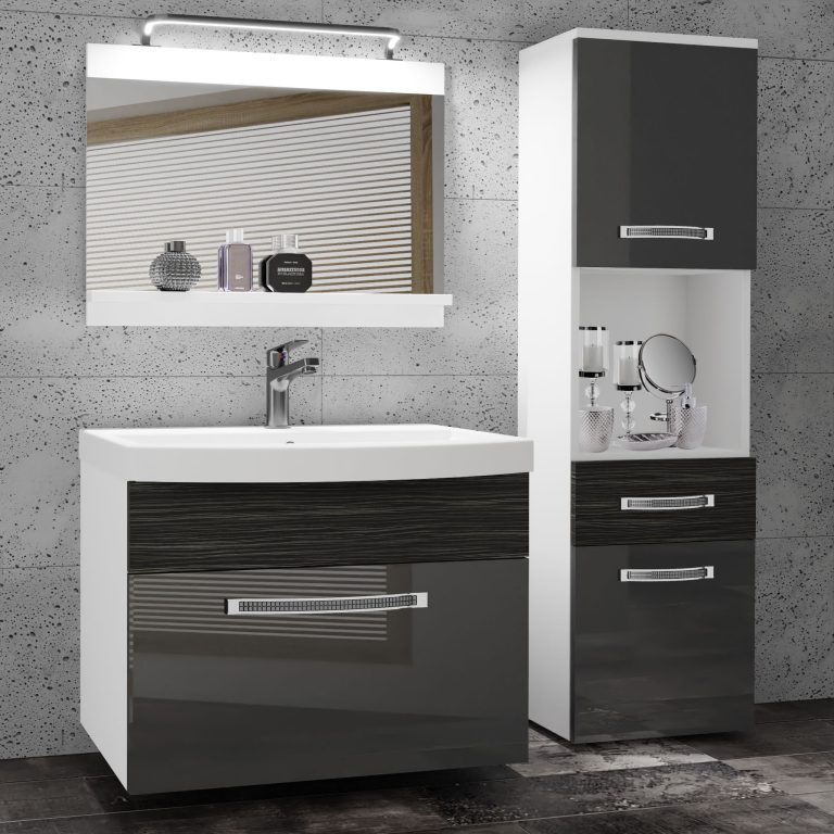 Zestaw mebli łazienkowych Glamour 52 GLA PM 3/0/W/SHK/0/MB/PP