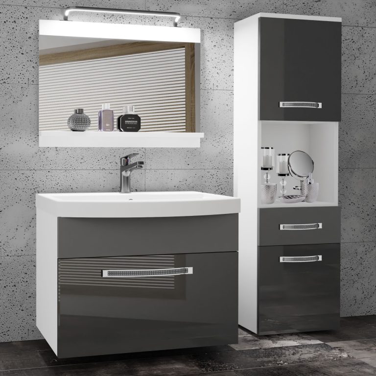 Zestaw mebli łazienkowych Glamour 53 GLA PM 3/0/W/SSR/0/MB/PP