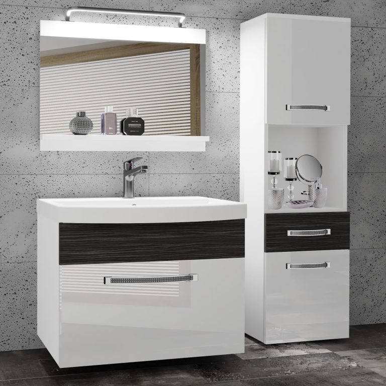 Zestaw mebli łazienkowych Glamour 54 GLA PM 3/0/W/WHK/0/MB/PP