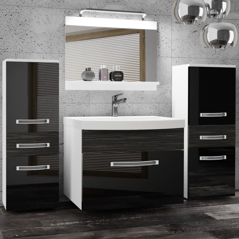 Zestaw mebli łazienkowych Glamour 75 GLA PM 4/0/W/BHK/0/MB/PP