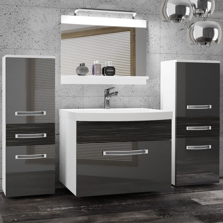 Zestaw mebli łazienkowych Glamour 71 GLA PM 4/0/W/SHK/0/MB/PP
